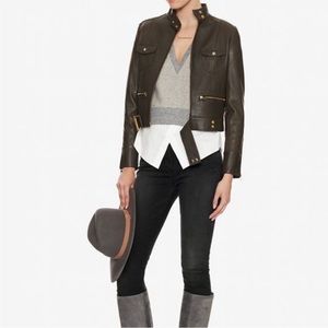 IRO Broomespe Leather Jacket, Black w/ Gold Hardware, 38 (xs-s)